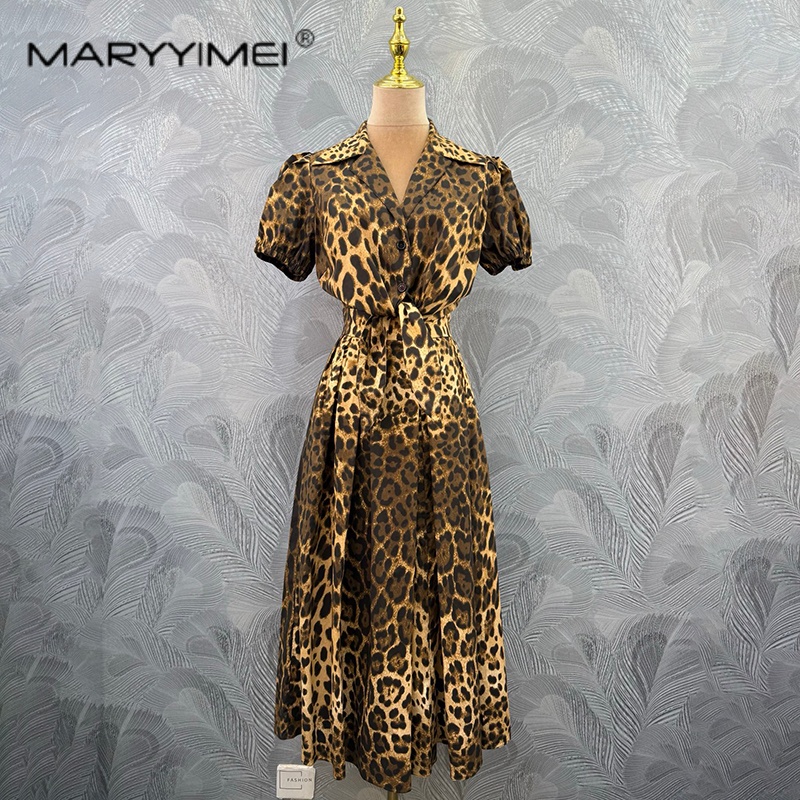 Fly Line - MARYYIMEI Pakaian Wanita Motif Leopard dengan
