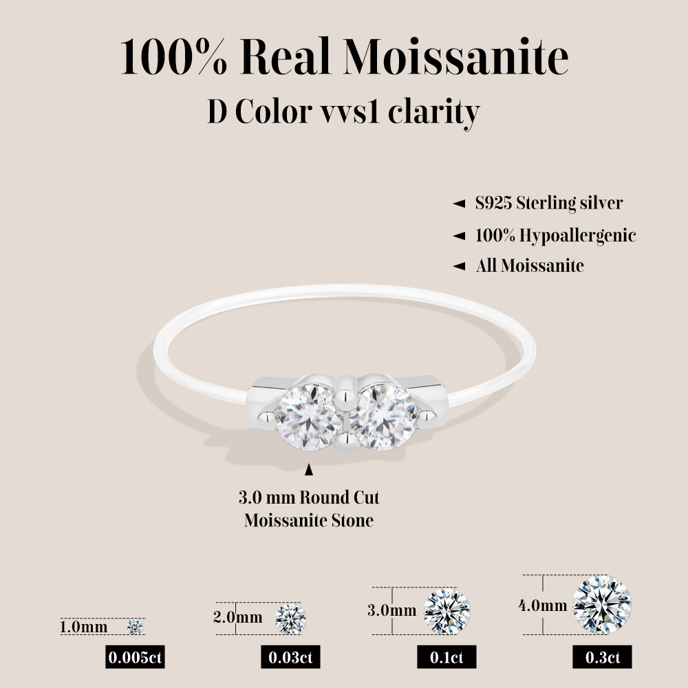 MINTYBOX Cincin Dua Moissanite - Fishing Line Box ulasan dan harga