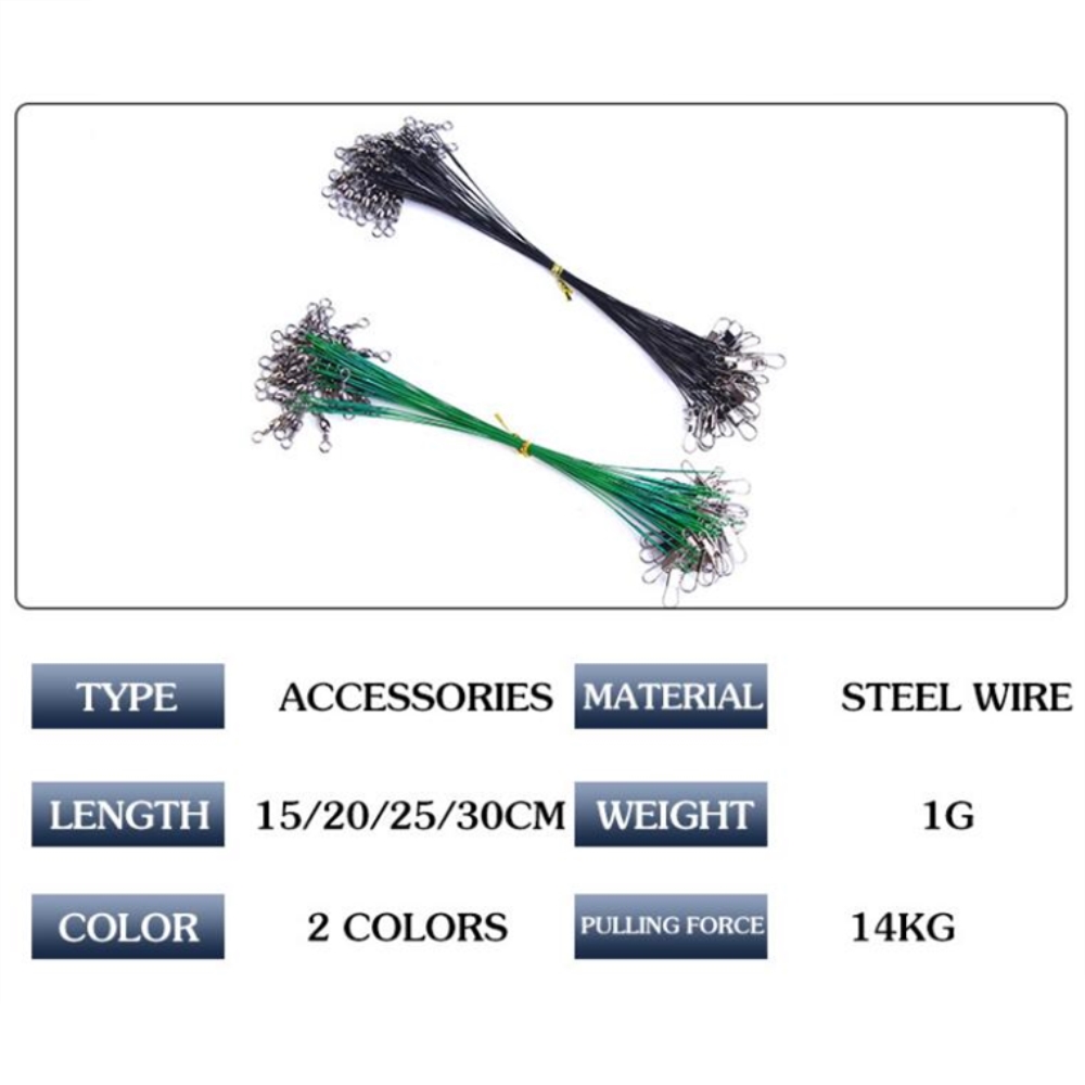 10 Pcs/lot Anti Gigitan Steel  - Leader Line ulasan dan harga